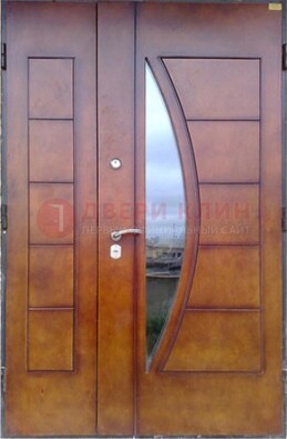 Офисная стальная парадная дверь со вставками из стекла ДПР-13 в Ликино-Дулево