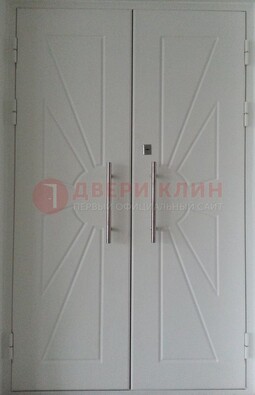 Парадная двухстворчатая дверь с фрезерованным МДФ ДПР-14 в Чебоксарах