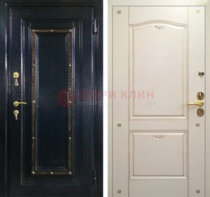 Парадная дверь с золотистым декором ДПР-3 в квартиру в Чебоксарах