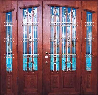 Парадная дверь со вставками из стекла ДПР-55 с шумоизоляцией в Чебоксарах