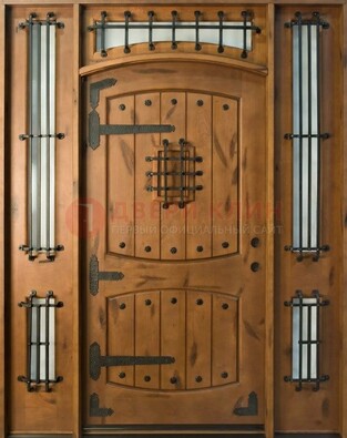 Парадная дверь с коваными элементами ДПР-68 в коттедж в Чебоксарах