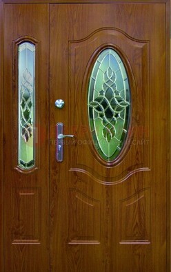 Парадная дверь со стеклянными вставками ДПР-73 для дома в Челябинске