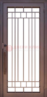 Стальная решетчатая дверь в коричневом цвете ДР-12 в Чебоксарах