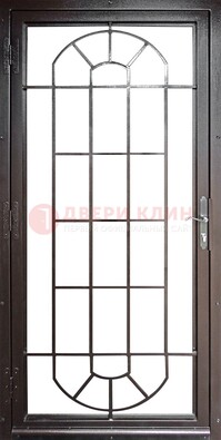 Темная металлическая решетчатая дверь ДР-22 в Чебоксарах