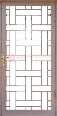 Коричневая металлическая решетчатая дверь для дома ДР-47 в Чебоксарах