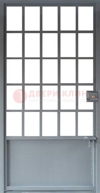 Металлическая решетчатая дверь в сером цвете ДР-7 в Чебоксарах