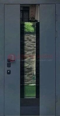 Современная дверь со стеклом для коттеджа ДС-40 в Чебоксарах