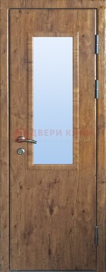 Стальная дверь с МДФ и стеклом для частного дома ДС-49 в Чебоксарах