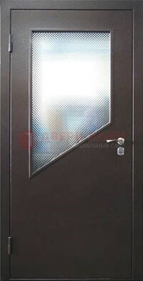 Стальная дверь со стеклом ДС-5 в кирпичный коттедж в Чебоксарах