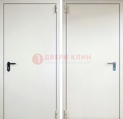Белая железная противопожарная дверь ДТ-16 в Белгороде