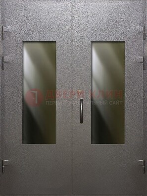 Серая тамбурная дверь со стеклянными вставками ДТМ-8 в Чебоксарах