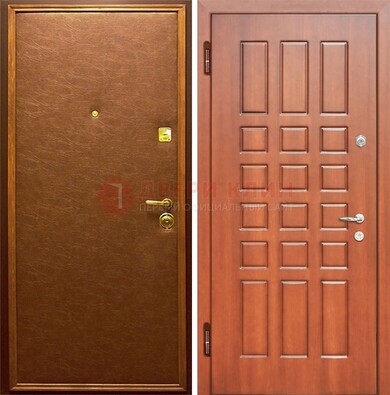 Коричневая входная дверь с винилискожей ДВ-16 в Чебоксарах