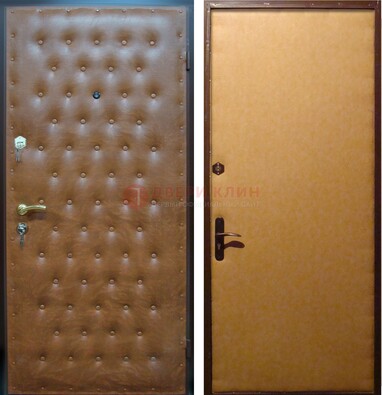 Желтая железная дверь с винилискожей ДВ-2 в Чебоксарах
