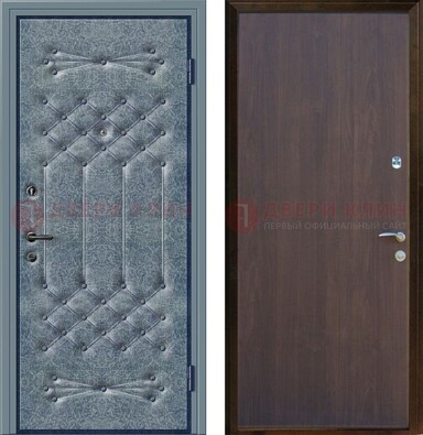 Серая металлическая дверь с винилискожей ДВ-35 в Чебоксарах