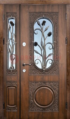 Железная дверь с виноритом и ковкой ДВТ-180 в Рузе