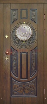 Одностворчатая входная дверь с виноритом и стеклом ДВТ-193 в Чебоксарах