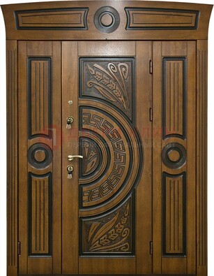 Парадная входная дверь с виноритом и узором ДВТ-194 в Чебоксарах