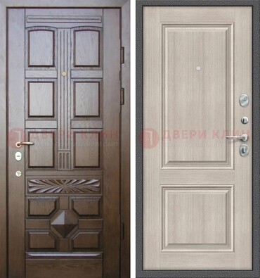 Коричневая металлическая дверь с виноритом ДВТ-223 в Чебоксарах