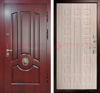Темно-красная входная дверь с виноритом ДВТ-234 в Чебоксарах