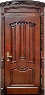 Темная стальная дверь с виноритом и фрамугой ДВТ-238 в Чебоксарах