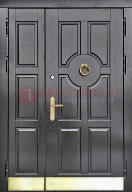 Черная металическая дверь с виноритом для дома ДВТ-241 в Чебоксарах