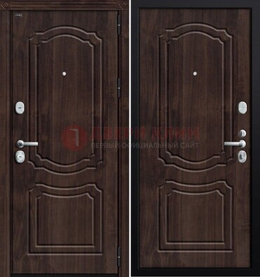 Темная входная дверь с МДФ ДМ-2222 в Чебоксарах