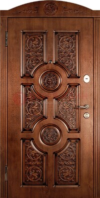 Коричневая входная дверь с виноритом ДВТ-41 в Чебоксарах