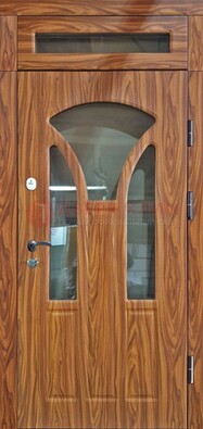 Коричневая классическая входная дверь с виноритом ДВТ-66 в Чебоксарах
