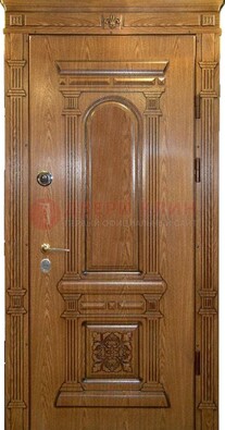 Коричневая железная дверь с виноритом Золотой дуб ДВТ-67 в Чебоксарах