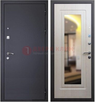 Черная металлическая дверь с зеркалом ДЗ-26 в Чебоксарах