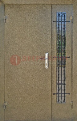Входная дверь Порошок со стеклом и ковкой ПЛ-20 в Чебоксарах